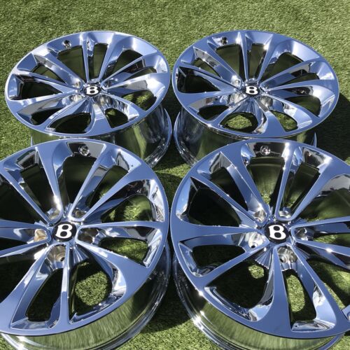 21″ Inch Bentley Bentayga Wheels Chrome Rims Oem WHEELS GENUINE Factory 22 20